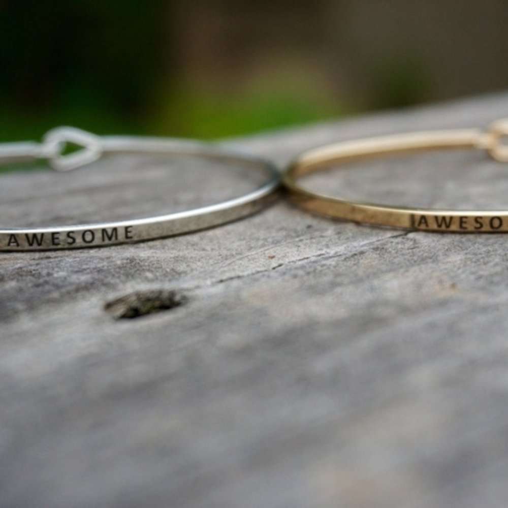"AWESOME" Silver & Gold Bracelets